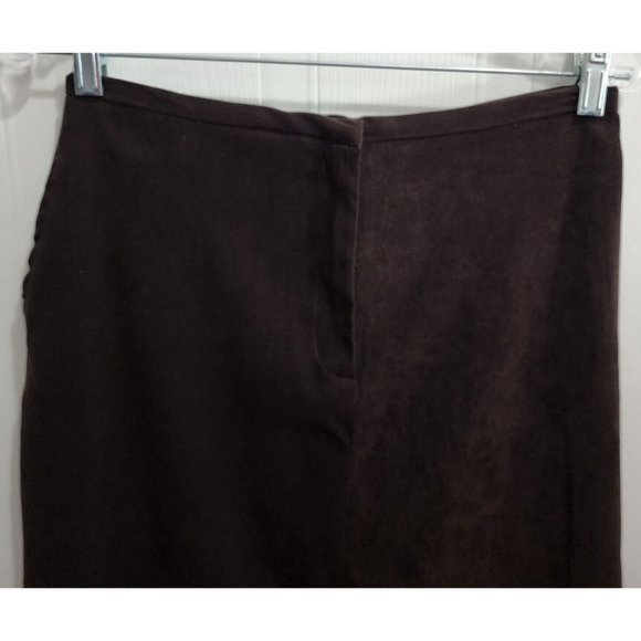 IVY Women's Long Stretch Maxi Pencil Skirt Suede Brown Retro 90's Goth Size 8 - Picture 2 of 10